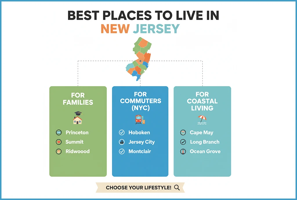 skyline and suburban view of New Jersey